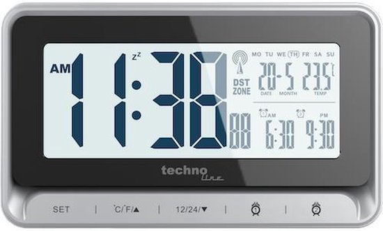 Technoline WT 290 Radio gestuurde digitale wekker - Datum - Temp